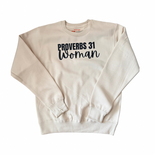 Proverbs 31 Woman Sweatshirt (Beige)